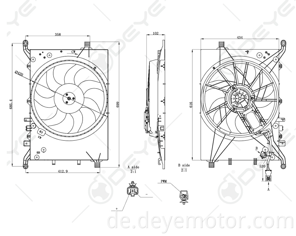 30680547 Kühlerlüfter Lieferant für VOLVO C70 S80 V70 S60